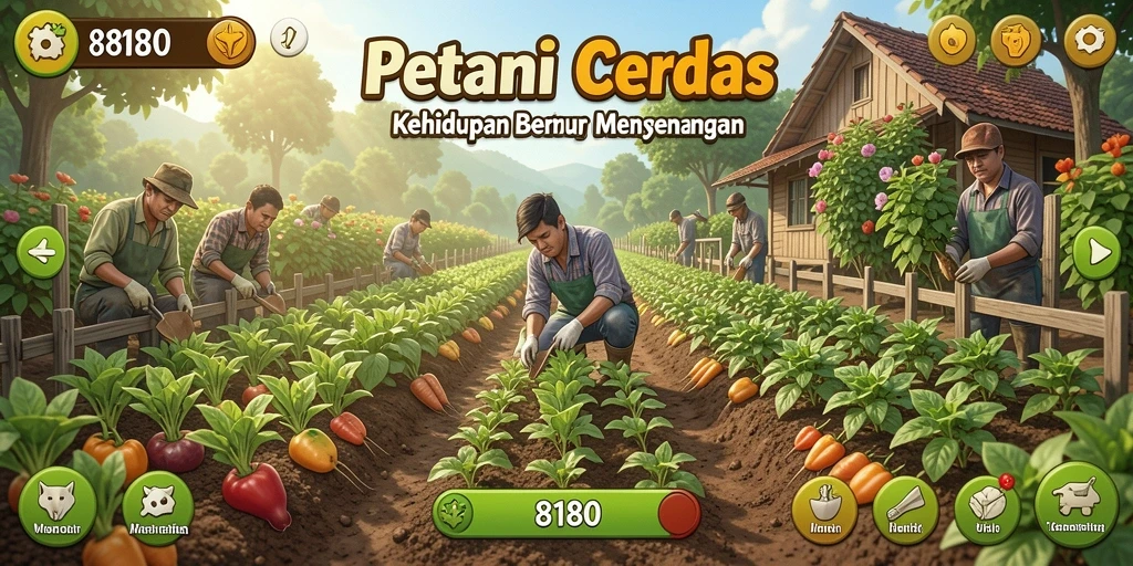 Tampilan menarik dari gameplay pertanian yang seru di 8180.