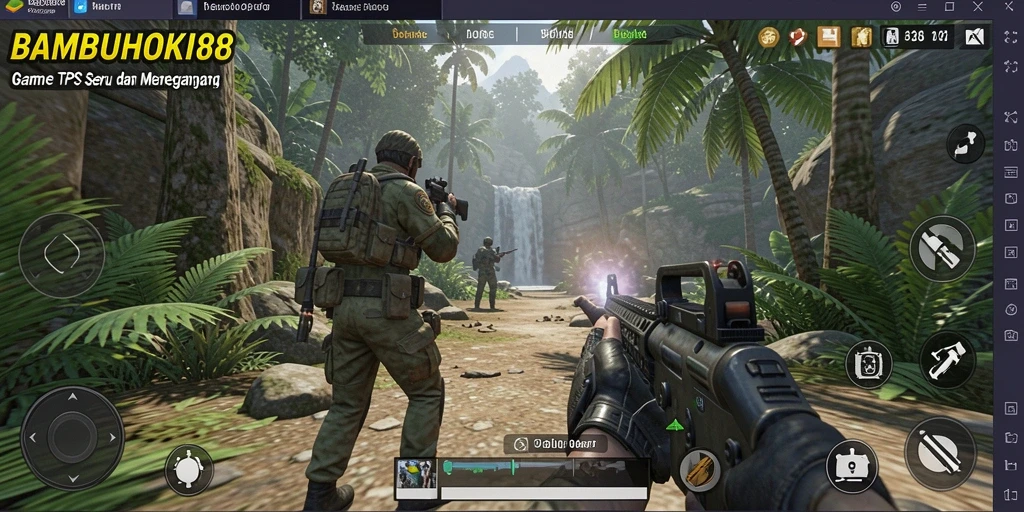 Screenshot gameplay BAMBUHOKI88 yang menampilkan aksi seru di medan perang.