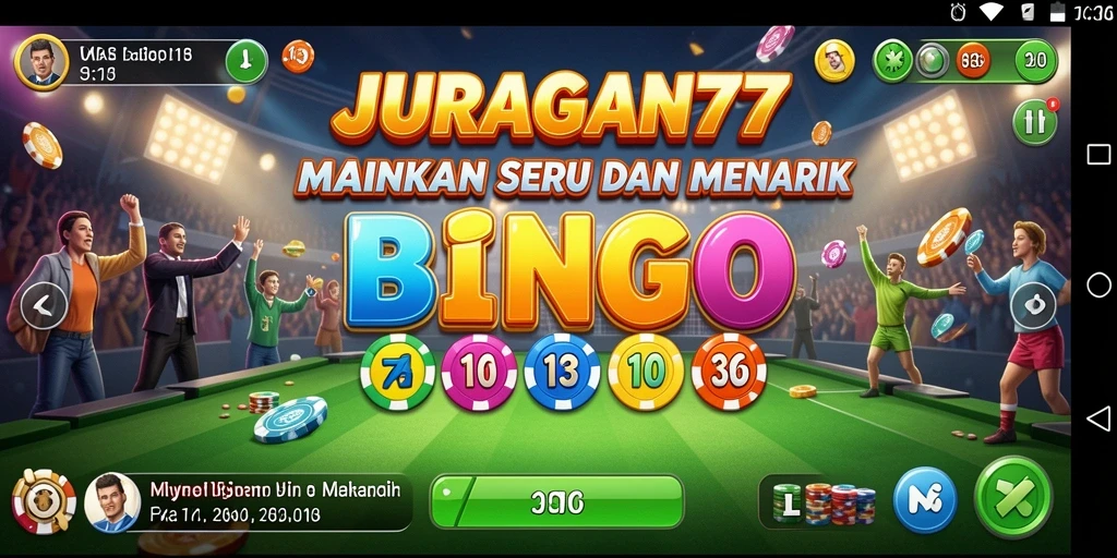 Tampilan utama gameplay Bingo JURAGAN77 yang menarik dan seru.