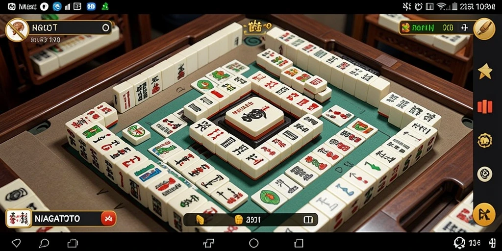 Tampilan gameplay menegangkan di NIAGATOTO yang penuh strategi Mahjong.