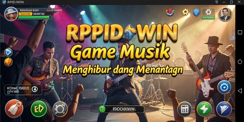 Screenshot gameplay RPIDWIN menampilkan aksi seru dalam permainan musik.