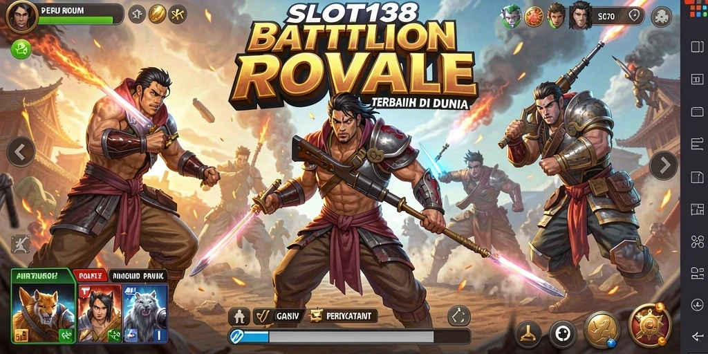 Screenshot menunjukkan aksi seru dalam gameplay Battle Royale.