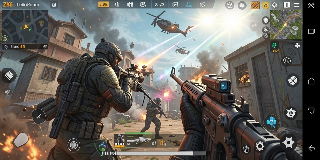 Gameplay ZK6 menampilkan aksi tembak-menembak yang mendebarkan.